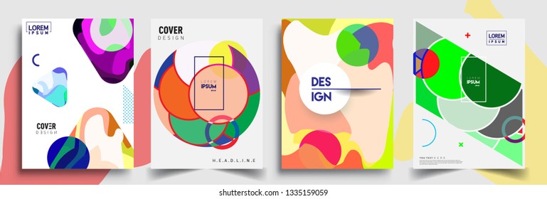 Modern abstract covers set. Cool gradient shapes composition, vector covers design.