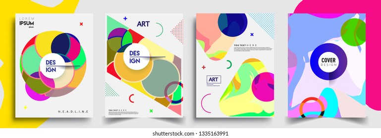 Modern abstract covers set. Cool gradient shapes composition, vector covers design.