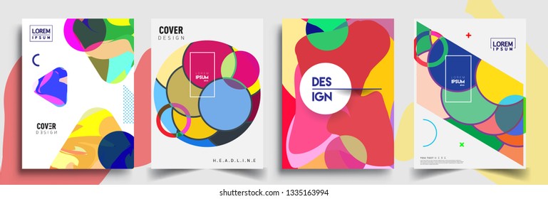 Modern abstract covers set. Cool gradient shapes composition, vector covers design.