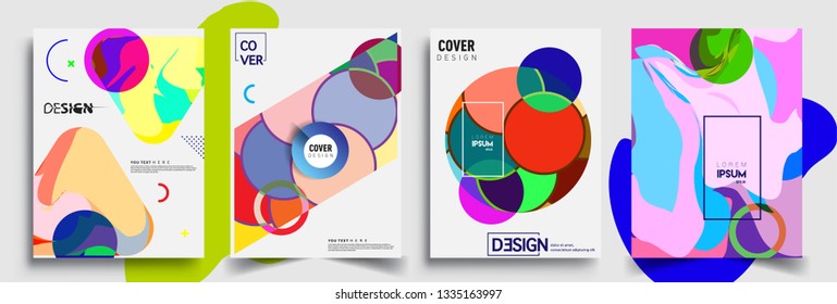 Modern abstract covers set. Cool gradient shapes composition, vector covers design.