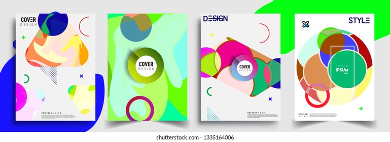 Modern abstract covers set. Cool gradient shapes composition, vector covers design.