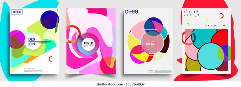 Modern abstract covers set. Cool gradient shapes composition, vector covers design.