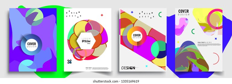 Modern abstract covers set. Cool gradient shapes composition, vector covers design.
