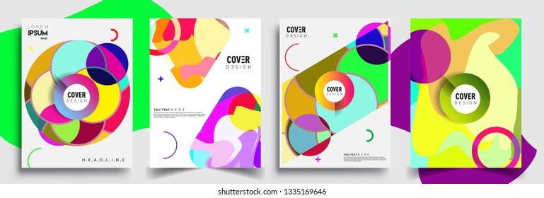 Modern abstract covers set. Cool gradient shapes composition, vector covers design.
