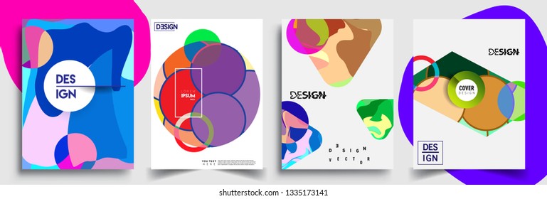 Modern abstract covers set. Cool gradient shapes composition, vector covers design.
