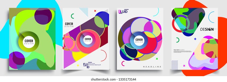 Modern abstract covers set. Cool gradient shapes composition, vector covers design.
