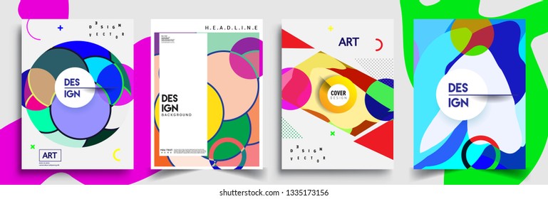 Modern abstract covers set. Cool gradient shapes composition, vector covers design.
