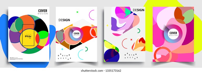 Modern abstract covers set. Cool gradient shapes composition, vector covers design.
