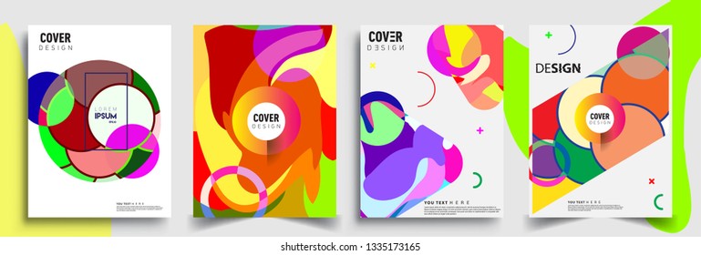 Modern abstract covers set. Cool gradient shapes composition, vector covers design.
