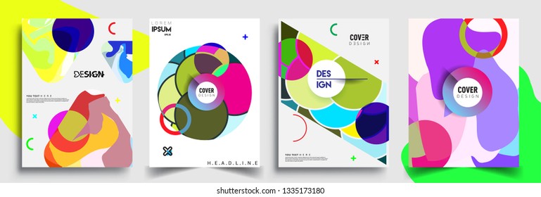 Modern abstract covers set. Cool gradient shapes composition, vector covers design.
