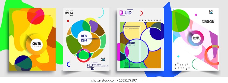 Modern abstract covers set. Cool gradient shapes composition, vector covers design.
