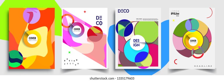 Modern abstract covers set. Cool gradient shapes composition, vector covers design.