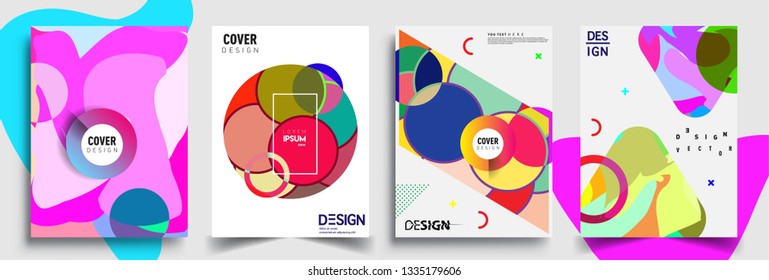 Modern abstract covers set. Cool gradient shapes composition, vector covers design.