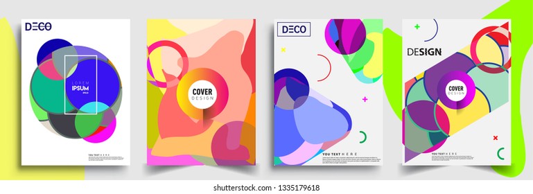 Modern abstract covers set. Cool gradient shapes composition, vector covers design.