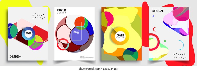 Modern abstract covers set. Cool gradient shapes composition, vector covers design.
