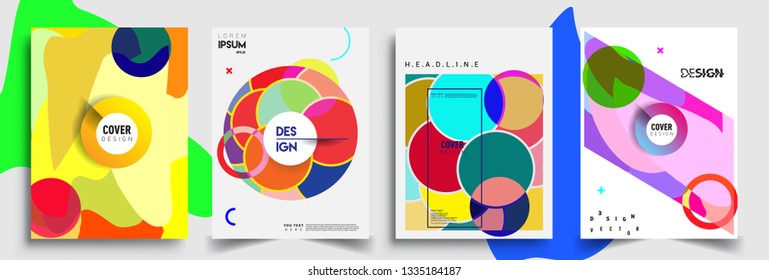 Modern abstract covers set. Cool gradient shapes composition, vector covers design.
