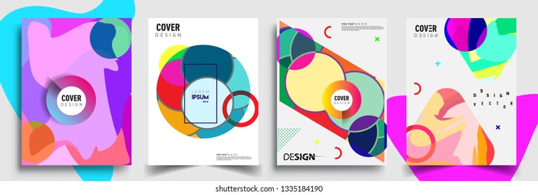 Modern abstract covers set. Cool gradient shapes composition, vector covers design.
