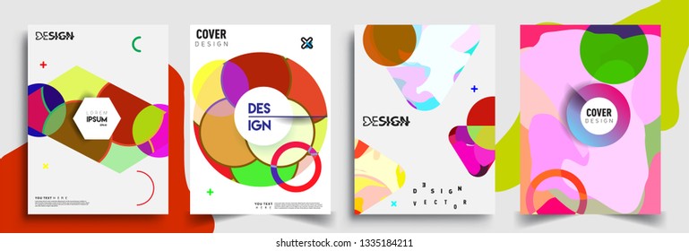 Modern abstract covers set. Cool gradient shapes composition, vector covers design.
