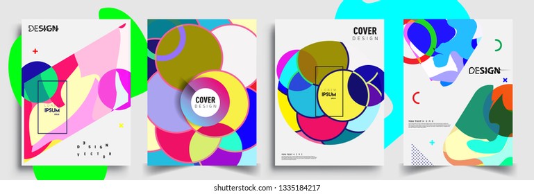 Modern abstract covers set. Cool gradient shapes composition, vector covers design.
