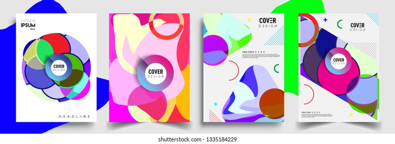 Modern abstract covers set. Cool gradient shapes composition, vector covers design.
