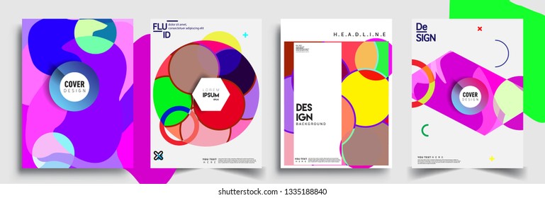 Modern abstract covers set. Cool gradient shapes composition, vector covers design.