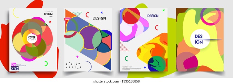 Modern abstract covers set. Cool gradient shapes composition, vector covers design.
