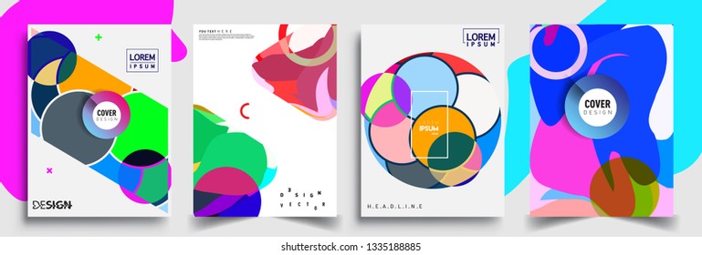 Modern abstract covers set. Cool gradient shapes composition, vector covers design.