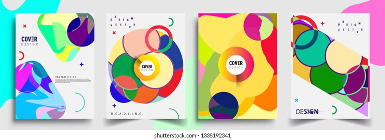 Modern abstract covers set. Cool gradient shapes composition, vector covers design.