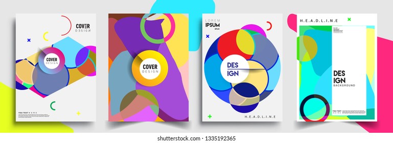Modern abstract covers set. Cool gradient shapes composition, vector covers design.