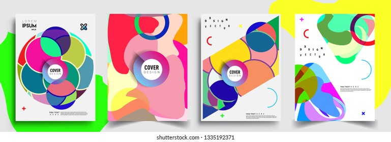 Modern abstract covers set. Cool gradient shapes composition, vector covers design.
