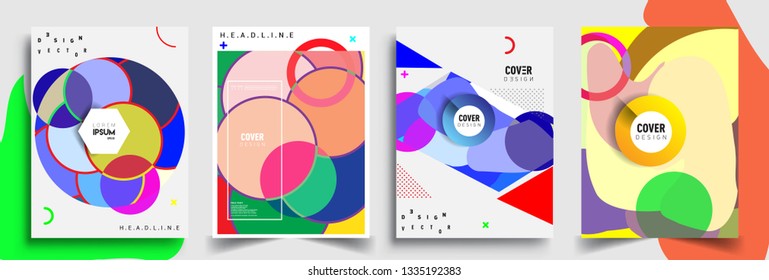 Modern abstract covers set. Cool gradient shapes composition, vector covers design.