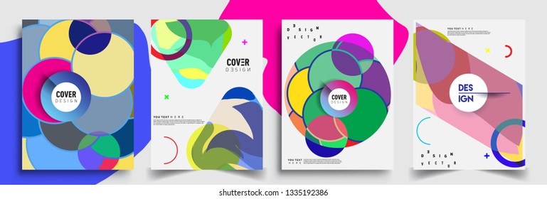 Modern abstract covers set. Cool gradient shapes composition, vector covers design.