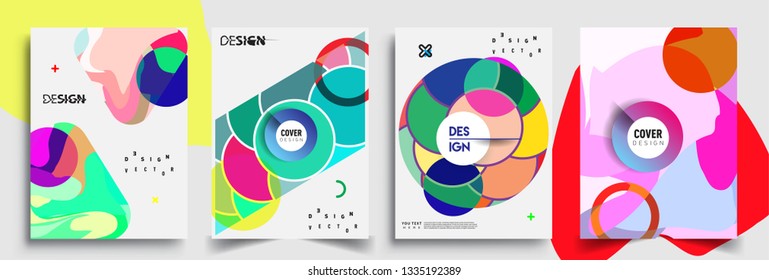 Modern abstract covers set. Cool gradient shapes composition, vector covers design.