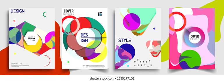 Modern abstract covers set. Cool gradient shapes composition, vector covers design.