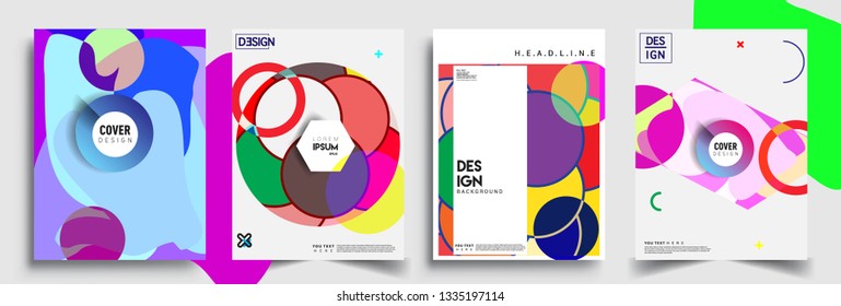 Modern abstract covers set. Cool gradient shapes composition, vector covers design.