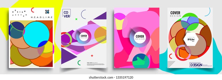 Modern abstract covers set. Cool gradient shapes composition, vector covers design.