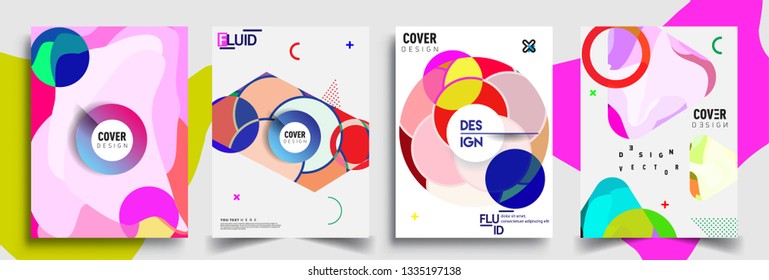 Modern abstract covers set. Cool gradient shapes composition, vector covers design.