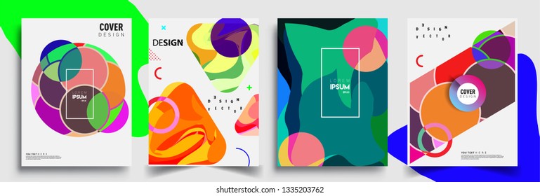Modern abstract covers set. Cool gradient shapes composition, vector covers design.