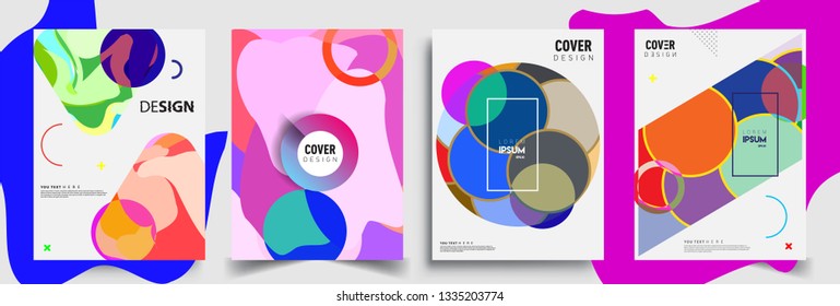 Modern abstract covers set. Cool gradient shapes composition, vector covers design.