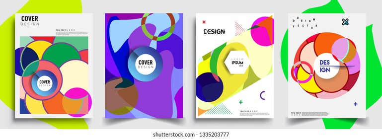 Modern abstract covers set. Cool gradient shapes composition, vector covers design.