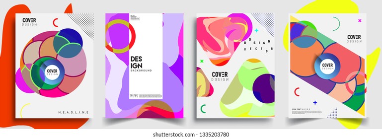 Modern abstract covers set. Cool gradient shapes composition, vector covers design.