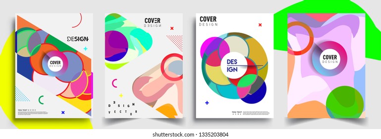 Modern abstract covers set. Cool gradient shapes composition, vector covers design.