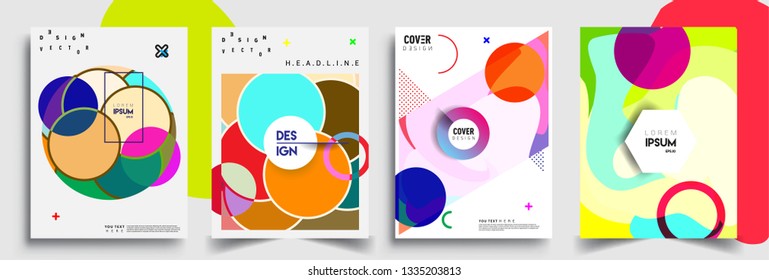 Modern abstract covers set. Cool gradient shapes composition, vector covers design.