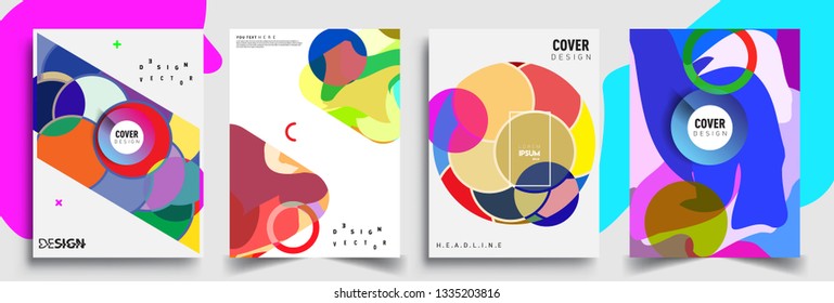 Modern abstract covers set. Cool gradient shapes composition, vector covers design.