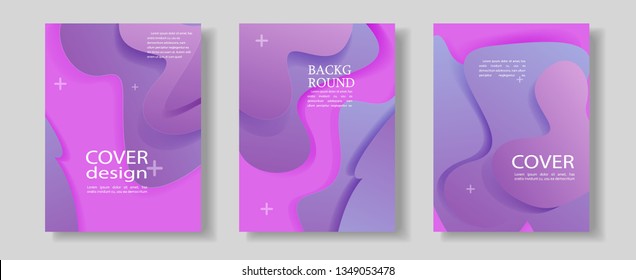 Modern abstract covers set. Cool gradient shapes composition. vector.