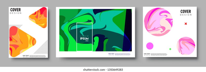 Modern abstract covers set. Cool gradient shapes composition, vector covers design.