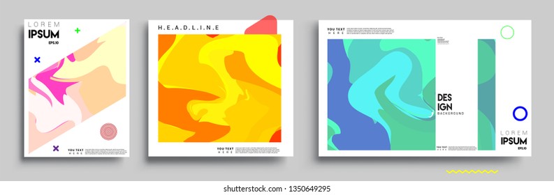 Modern abstract covers set. Cool gradient shapes composition, vector covers design.