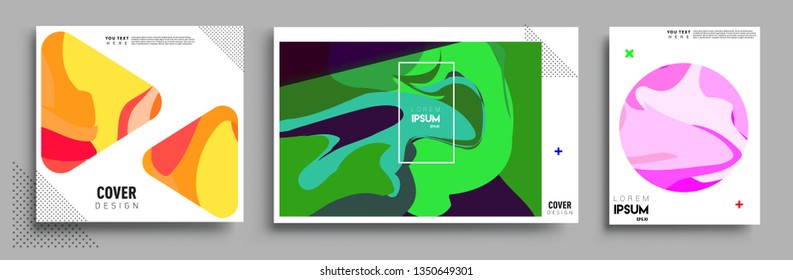 Modern abstract covers set. Cool gradient shapes composition, vector covers design.