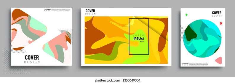 Modern abstract covers set. Cool gradient shapes composition, vector covers design.