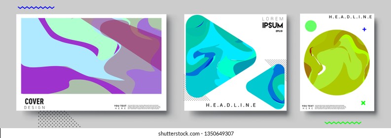 Modern abstract covers set. Cool gradient shapes composition, vector covers design.